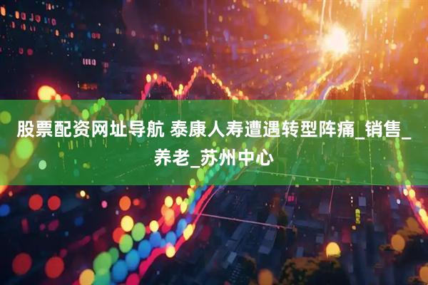 股票配资网址导航 泰康人寿遭遇转型阵痛_销售_养老_苏州中心